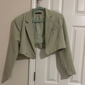 Nasty Gal Mint Cropped Blazer